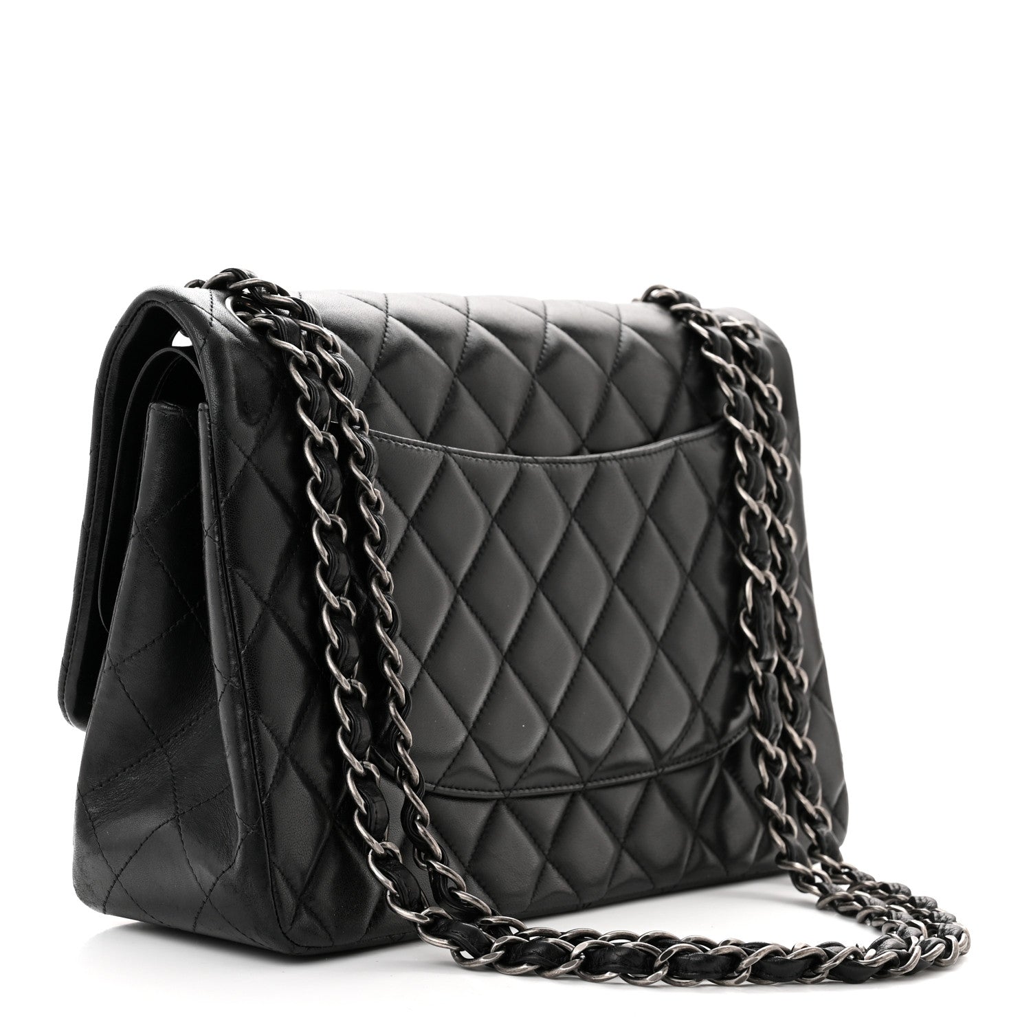 Chanel Lambskin Quilted Jumbo Double Flap Black 3 of 12