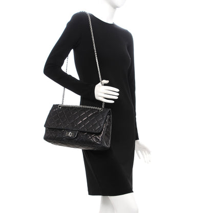 Chanel Metallic Aged Calfskin Quilted 2.55 Reissue 227 Flap Black 2 of 12