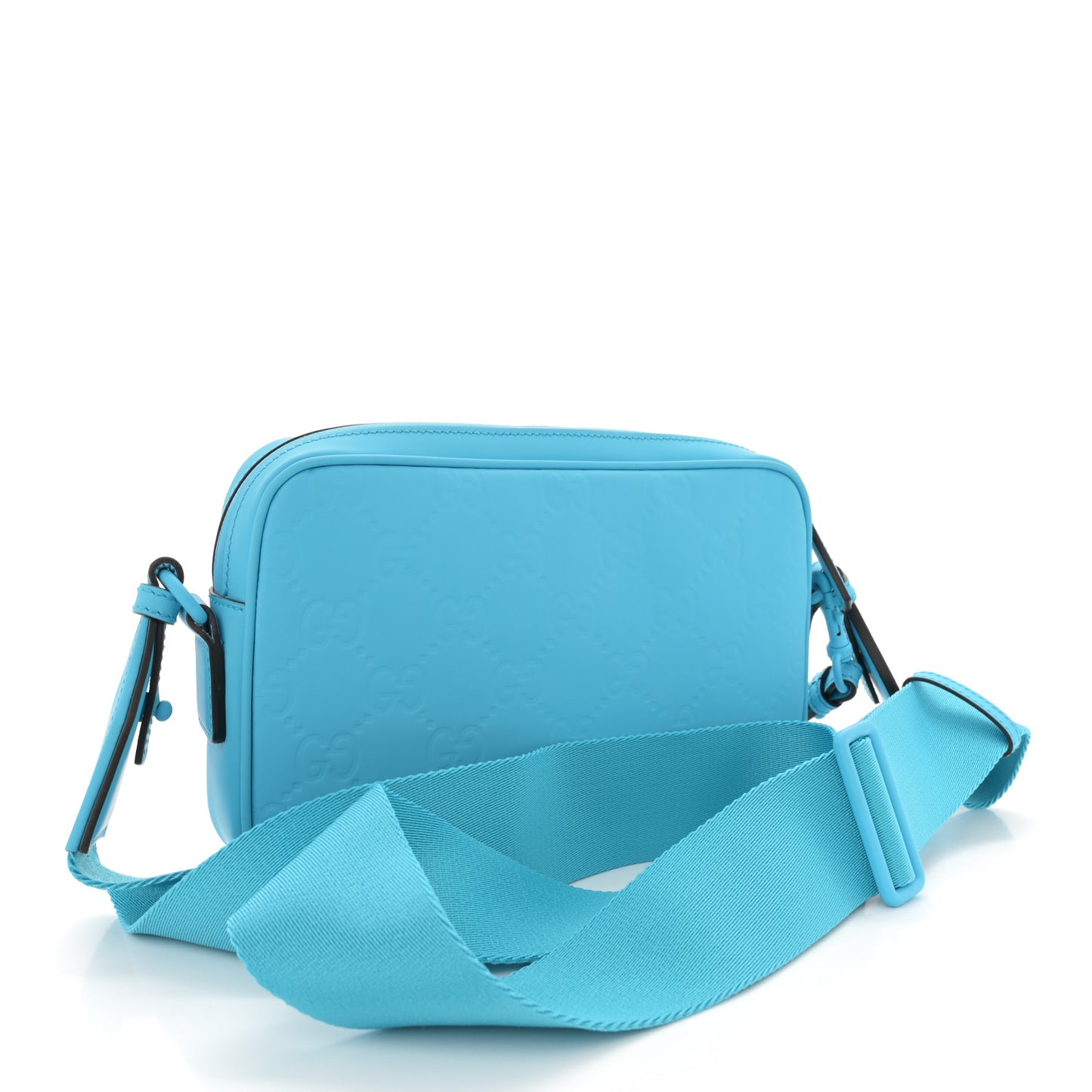 Rubber Effect Monogram GG Crossbody Bag Bright Blue