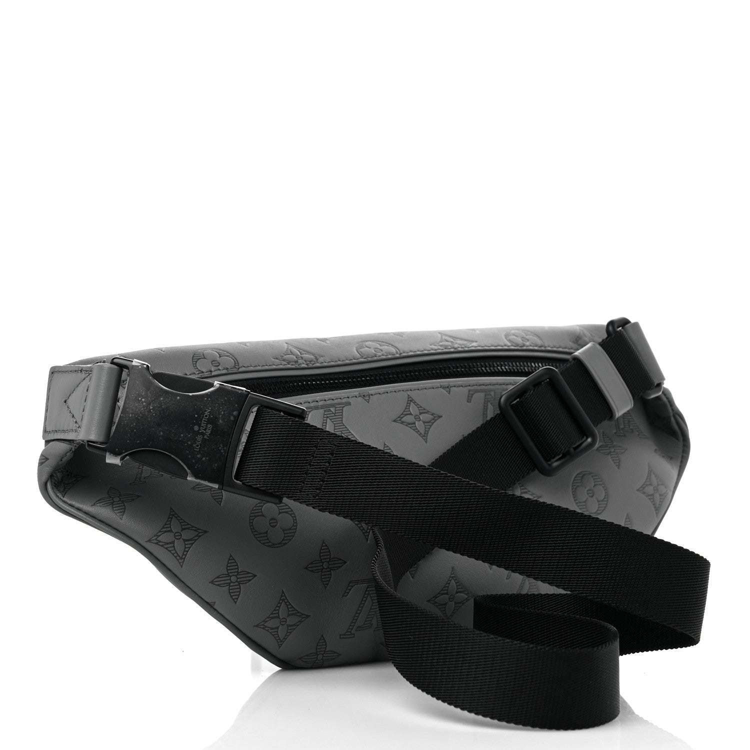 Louis Vuitton Calfskin Monogram Shadow Discovery Bumbag PM Gray 3 of 9