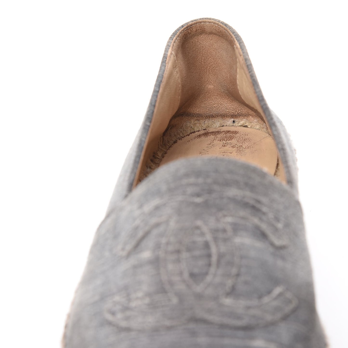 Striated Suede Espadrilles 37 Dark Grey