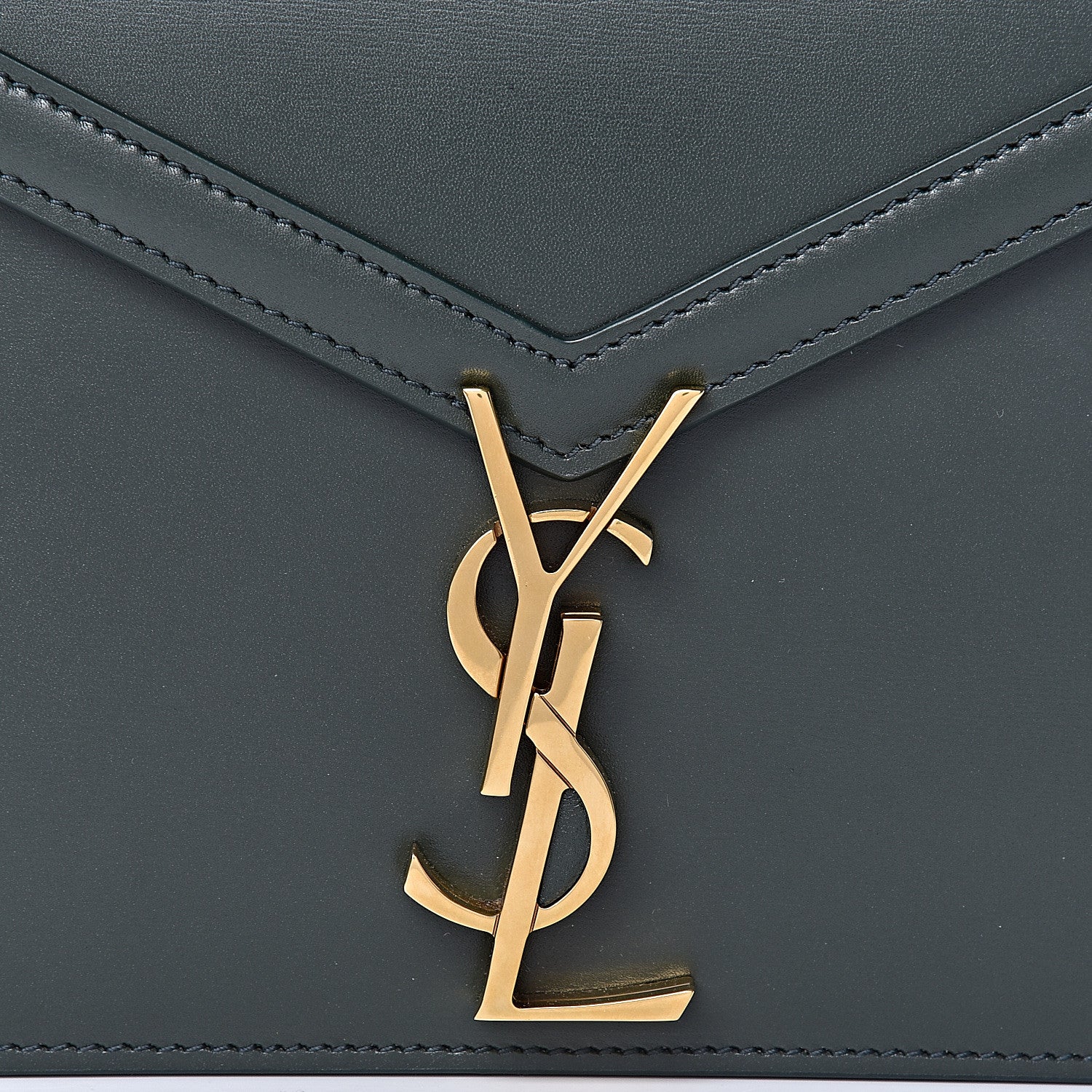 Saint Laurent Smooth Calfskin Monogram Cassandra Clasp Bag Dark Green 10 of 10