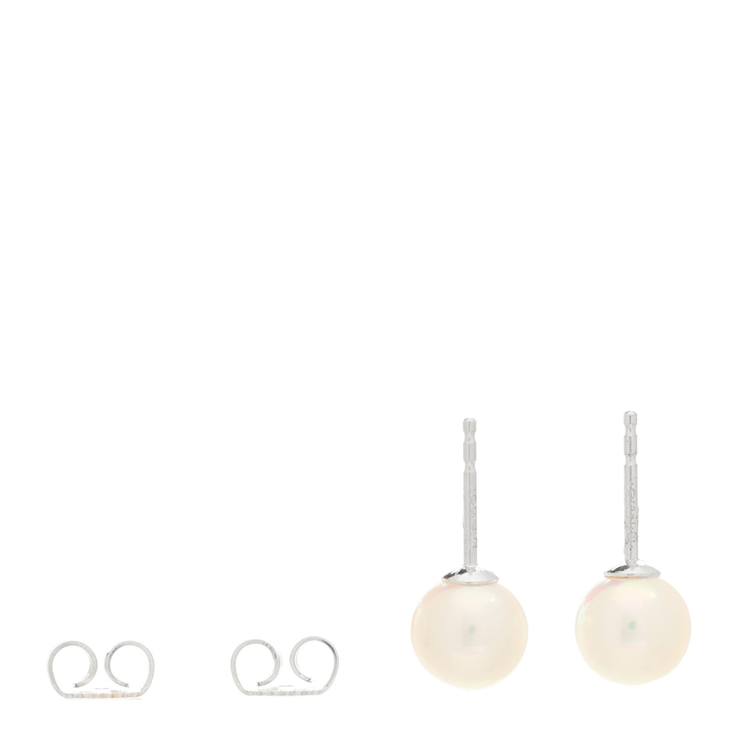 18K White Gold Akoya Cultured Pearl 7-7.5mm Earrings
