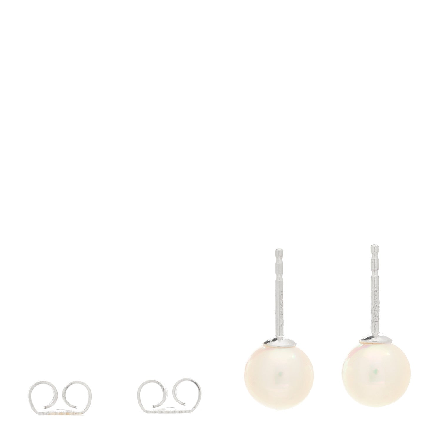 Mikimoto 18K White Gold Akoya Cultured Pearl 7-7.5mm Earrings 4 of 5