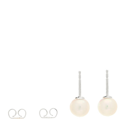 Mikimoto 18K White Gold Akoya Cultured Pearl 7-7.5mm Earrings 4 of 5