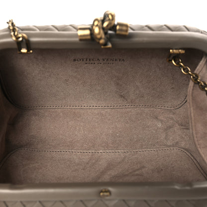 Bottega Veneta Nappa Intrecciato Chain Knot Clutch Steel 6 of 9
