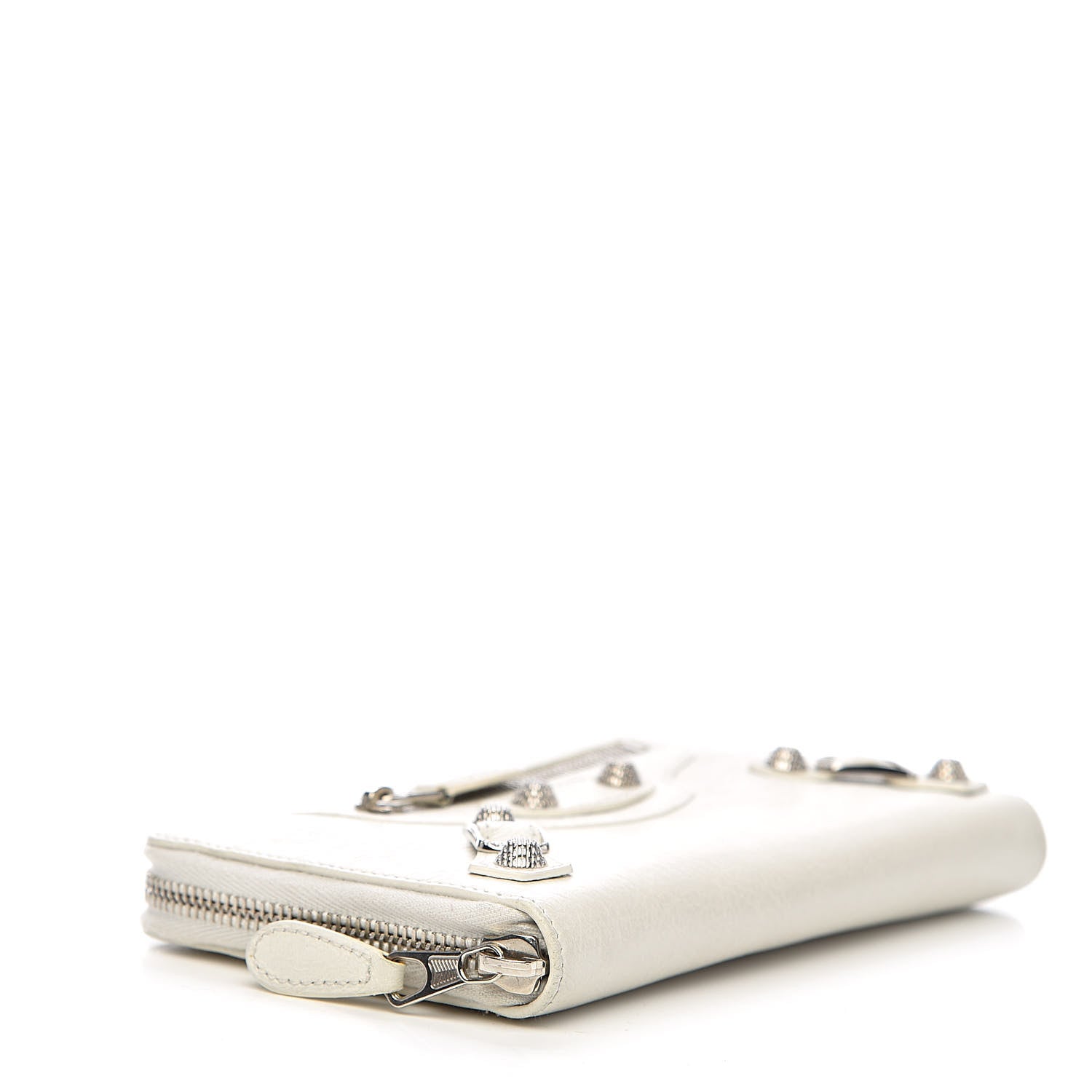 Balenciaga Agneau Giant 12 Silver Hardware Continental Zip Around Wallet White 4 of 7