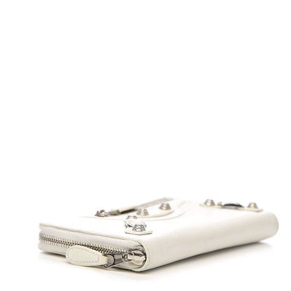 Balenciaga Agneau Giant 12 Silver Hardware Continental Zip Around Wallet White 4 of 7