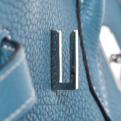 Hermes Taurillon Clemence Birkin 40 Blue Jean 26 of 28