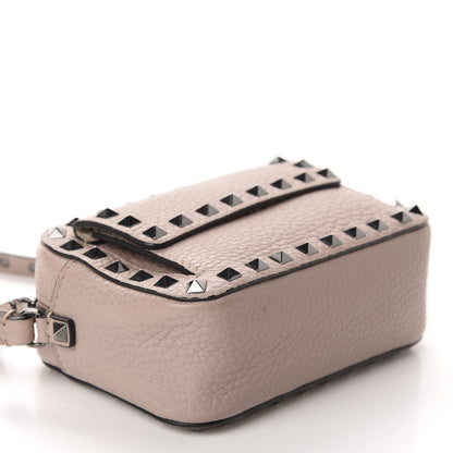 Valentino Garavani Grained Calfskin Small Rockstud Flap Pocket Camera Crossbody Bag Poudre 4 of 9