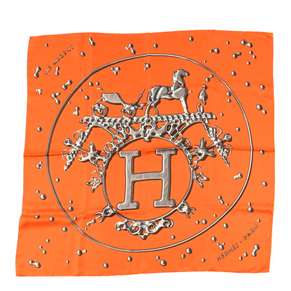 Hermes Silk Vif Argent Scarf 90 Orange 1 of 4