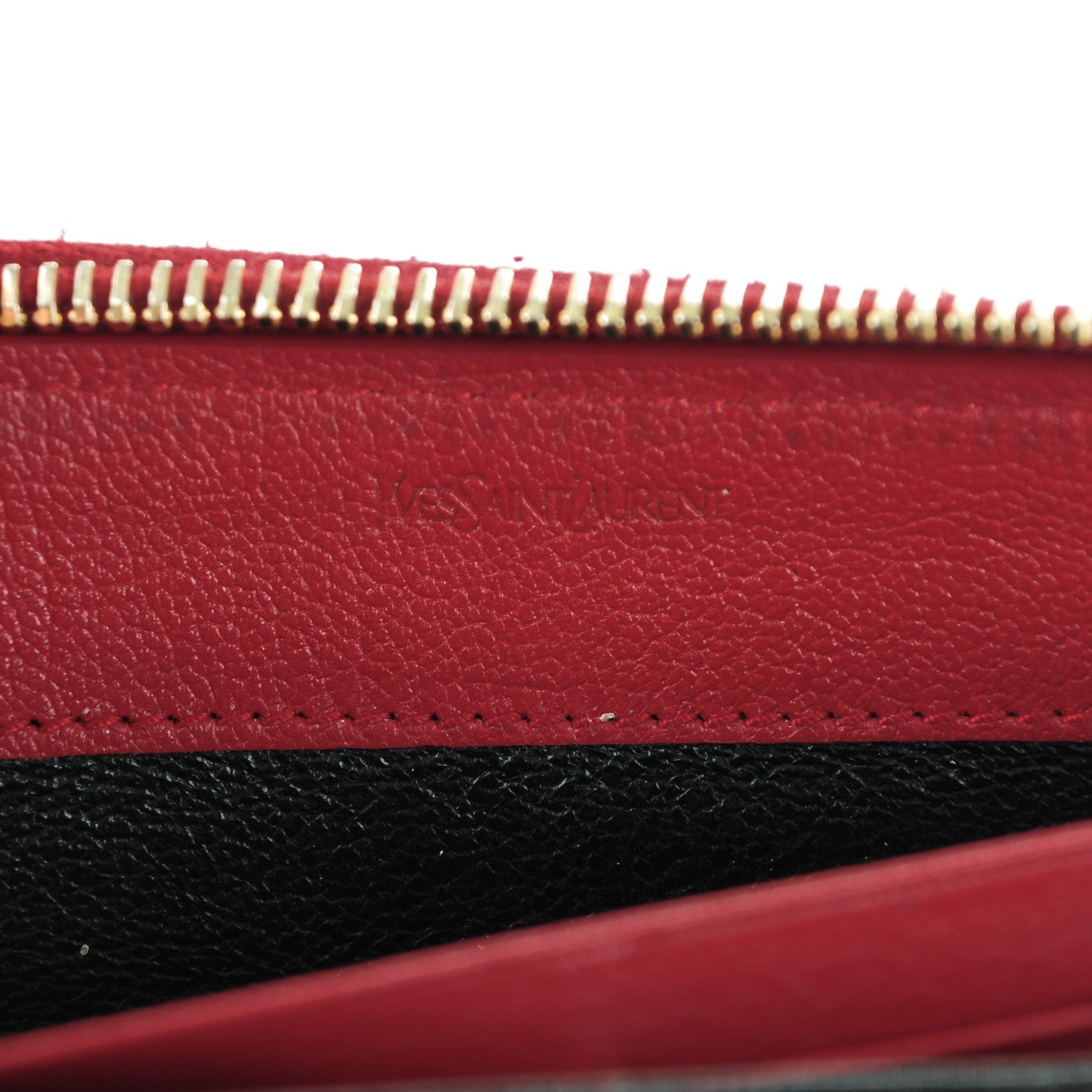Saint Laurent Chevre Belle De Jour Zip Around Wallet Rouge Orient 6 of 7
