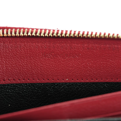 Saint Laurent Chevre Belle De Jour Zip Around Wallet Rouge Orient 6 of 7