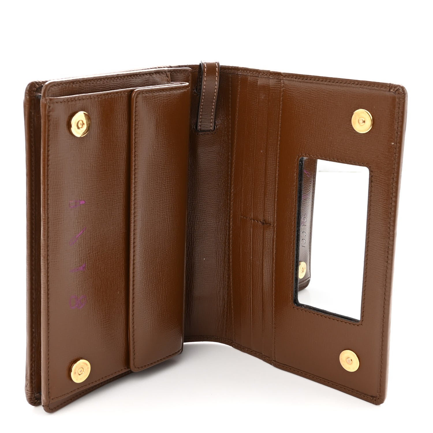 Gucci GG Supreme Monogram Azalea Calfskin Horsebit 1955 Wrist Wallet Beige Ebony Brown Sugar 4 of 10