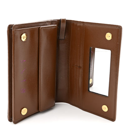 Gucci GG Supreme Monogram Azalea Calfskin Horsebit 1955 Wrist Wallet Beige Ebony Brown Sugar 4 of 10