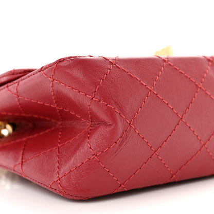 Chanel Aged Calfskin Quilted 2.55 Reissue Mini Flap Red 9 of 11