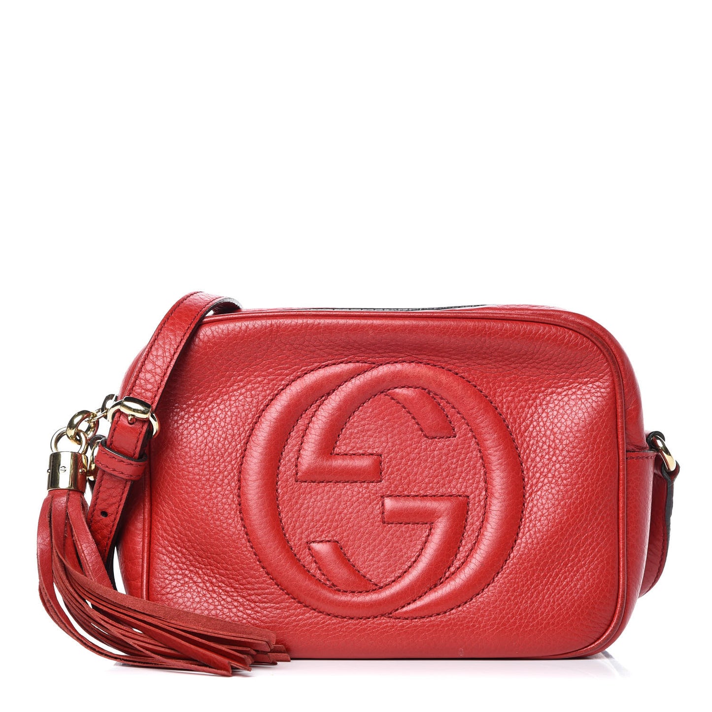 Pebbled Calfskin Small Soho Disco Bag Tabasco Red