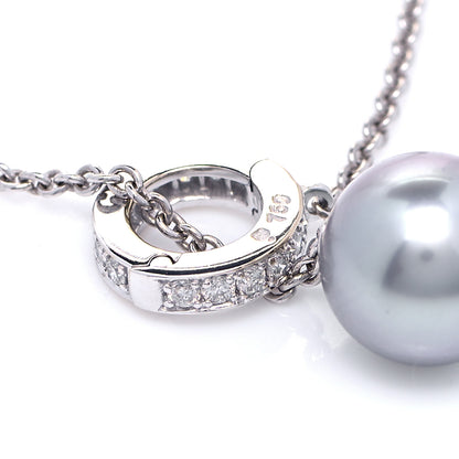 Mikimoto 18K White Gold Diamond Black South Sea Pearl 10mm Pearls In Motion Lariat Necklace 4 of 5