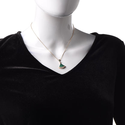 Bulgari 18K Rose Gold Diamond Malachite Divas' Dream Pendant Necklace 2 of 6