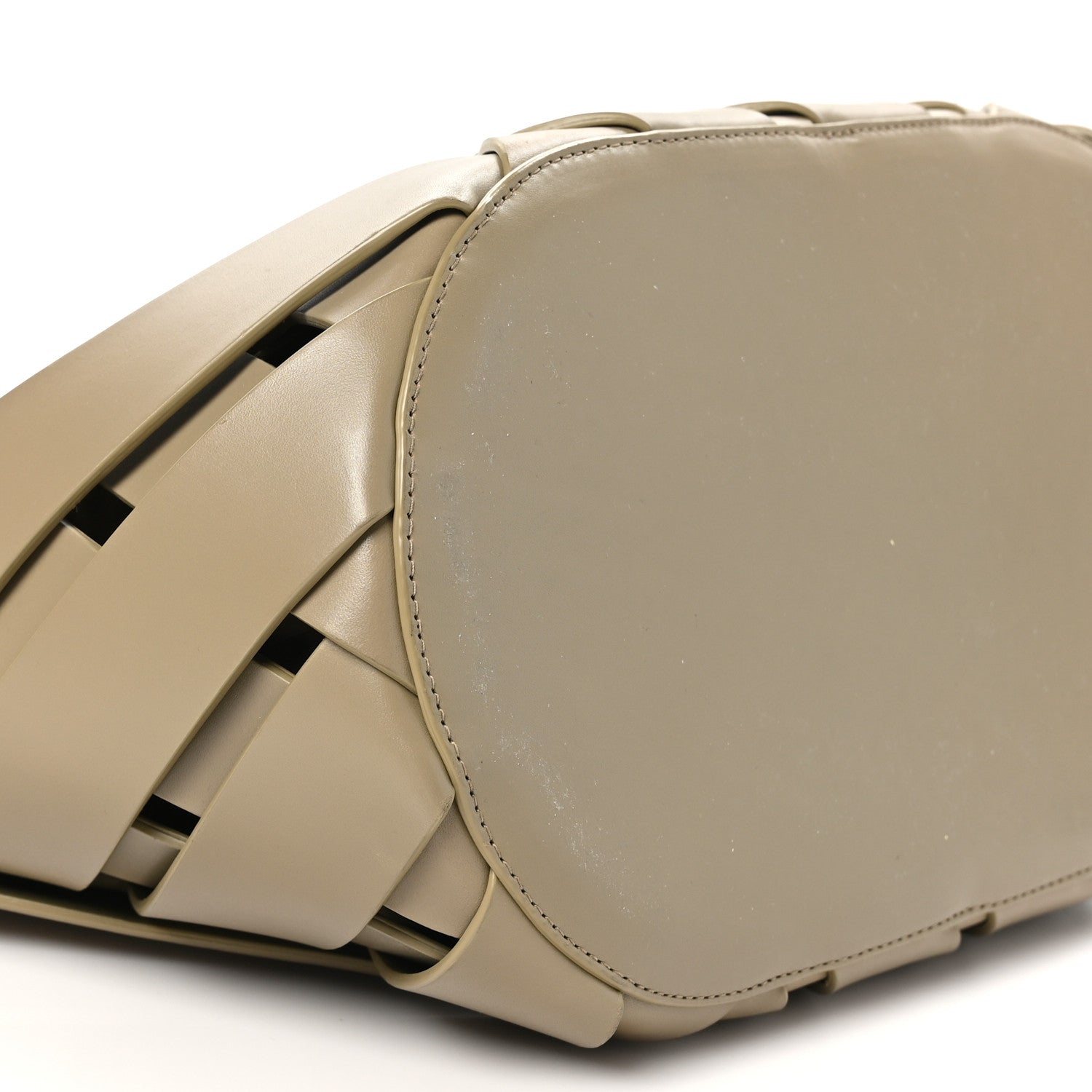Bottega Veneta Calfskin The Point Weave Triangle Bag Taupe Grey 9 of 10