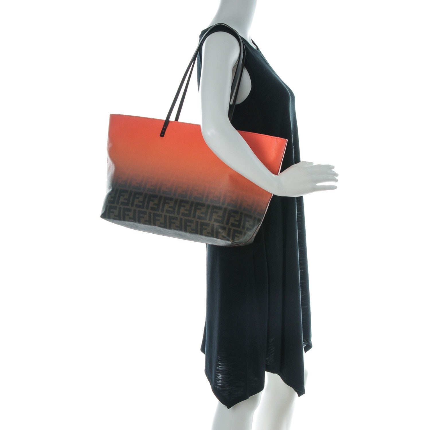 Fendi Zucca Spalmati Ombre Medium Roll Tote Tobacco Papavero 2 of 8