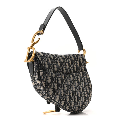 Christian Dior Oblique Saddle Bag Blue 3 of 9