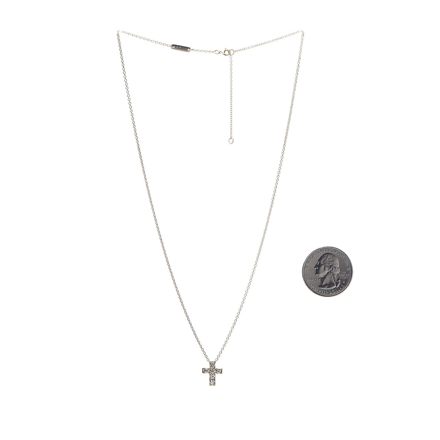 18K Yellow Gold Diamond Cross Pendant Necklace