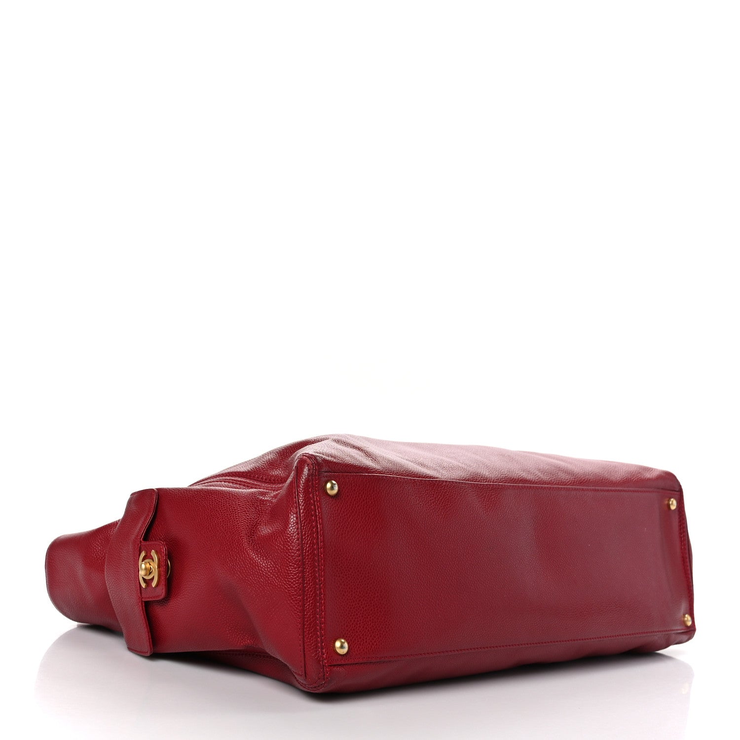 Chanel Caviar Pocket Shopping Tote Red 4 of 12