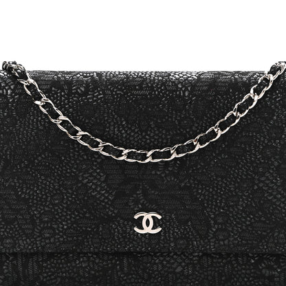 Chanel Lace Goatskin Wallet On Chain WOC Black 8 of 10