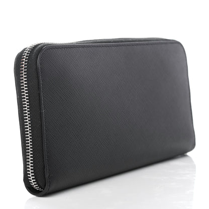 Prada Saffiano Tech Zip Around Wallet Black 2 of 4