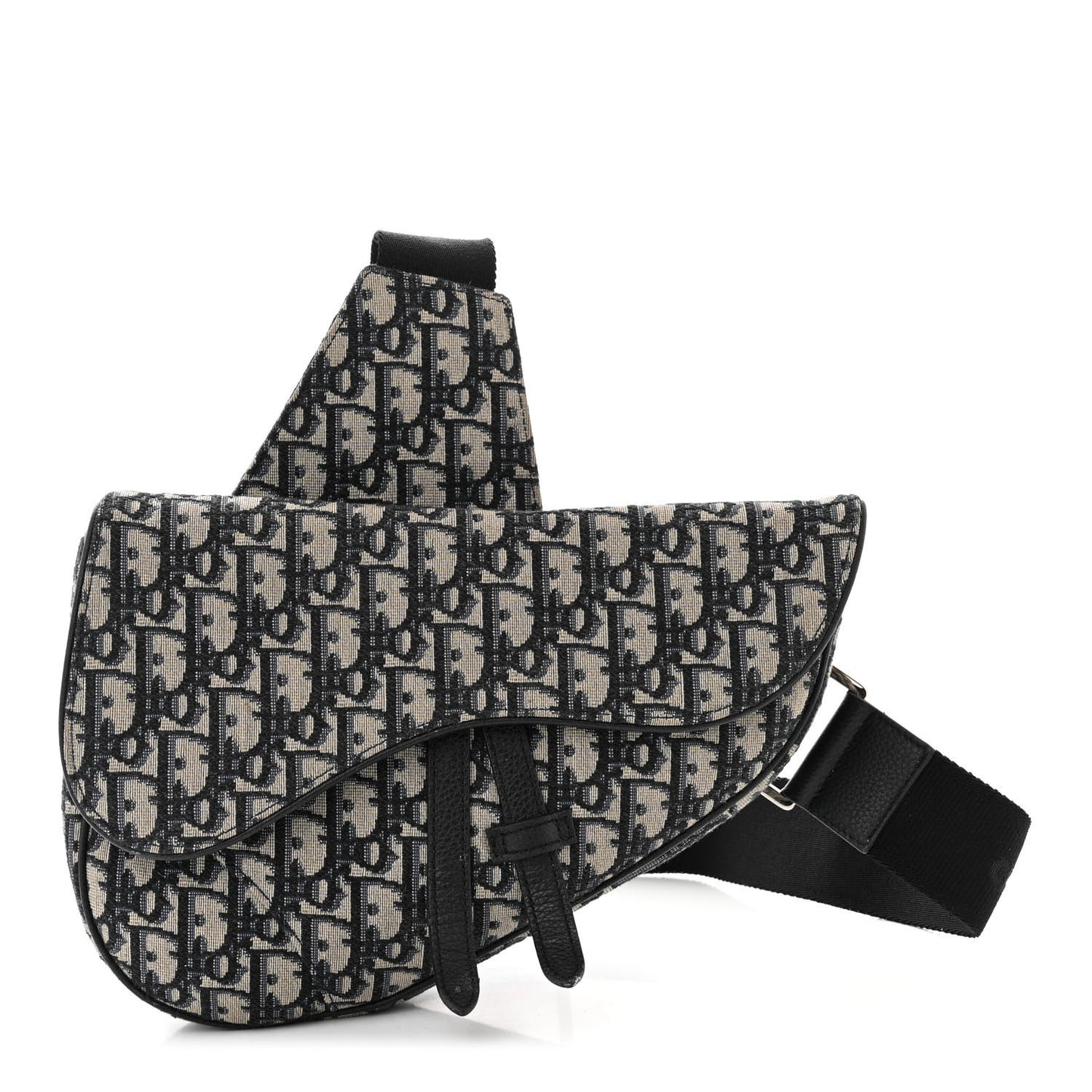 Oblique Mens Saddle Bag Black