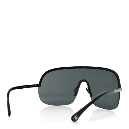 Chanel Shield Coco Beach Sunglasses L2614 Black 4 of 7