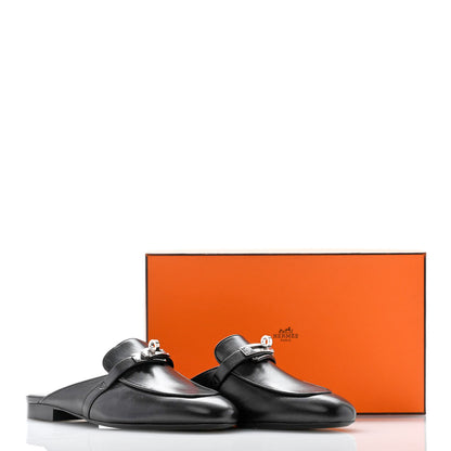 Hermes Calfskin Oz Mules 39 Black 9 of 9