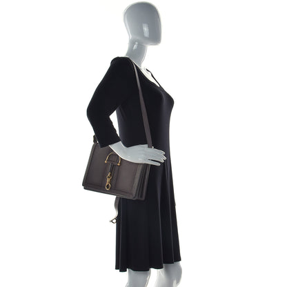 Gucci Calfskin Duilio Brogue Crossbody Bag Grey 3 of 14