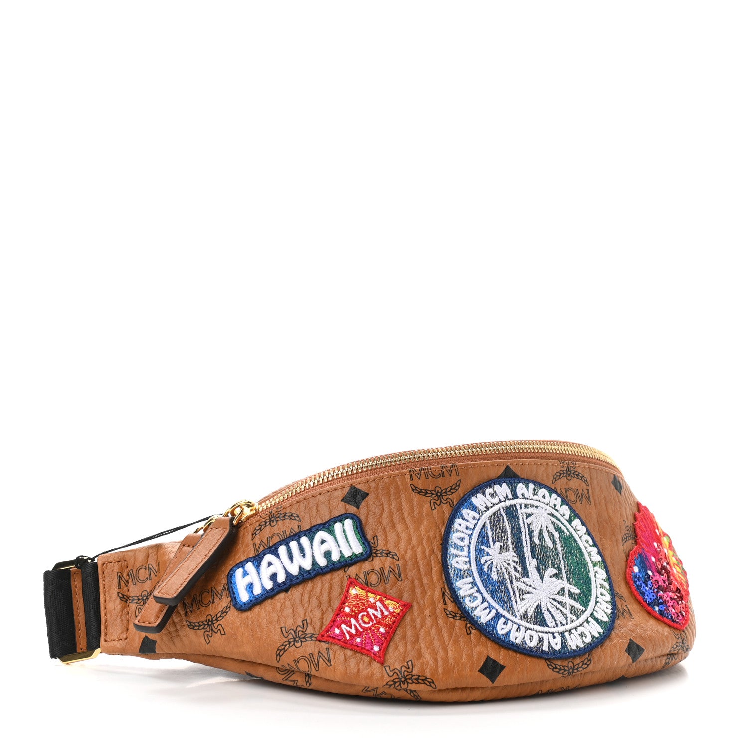 MCM Visetos Hawaii Patch Small Stark Belt Bag Cognac 4 of 10