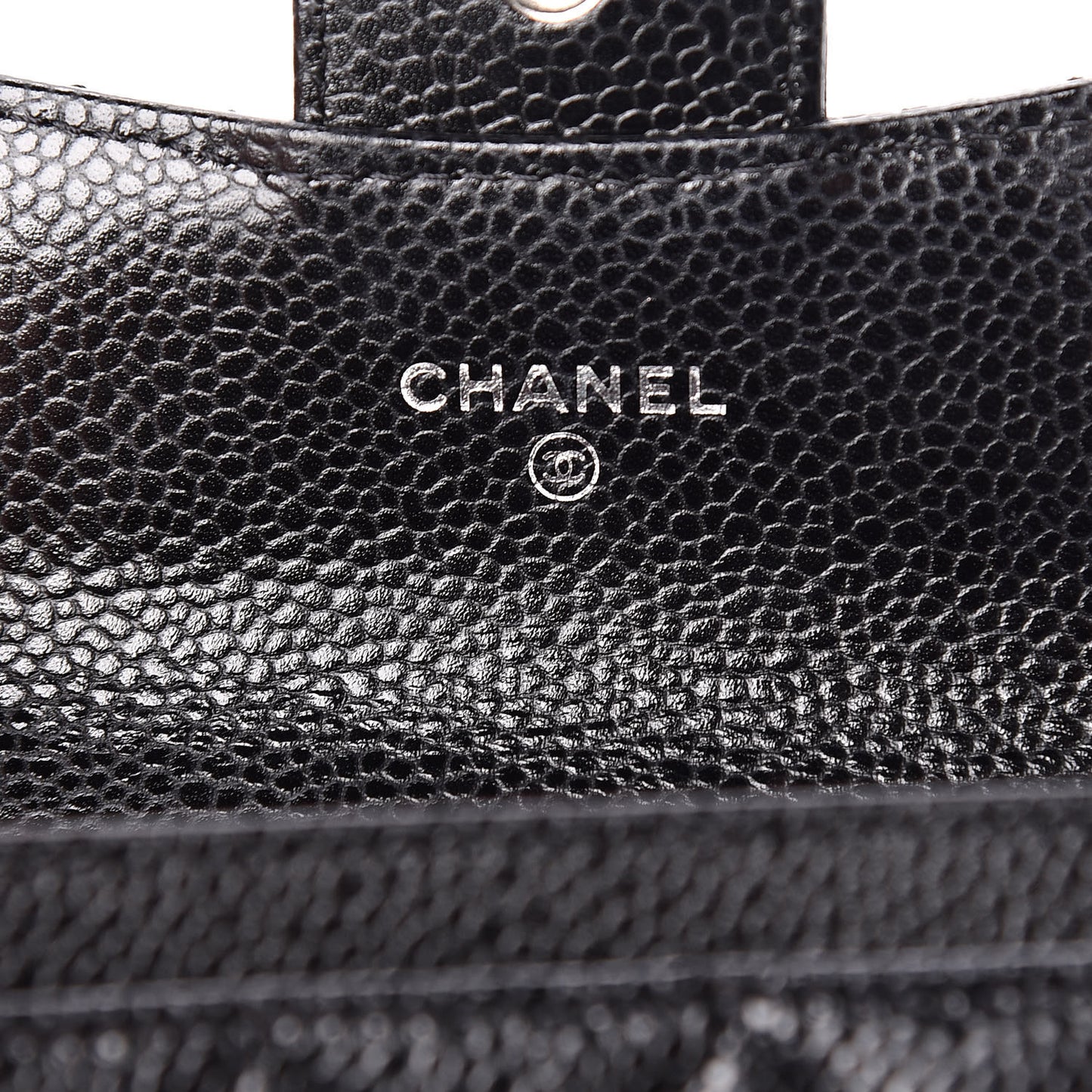 Caviar Quilted Flap Card Holder Black