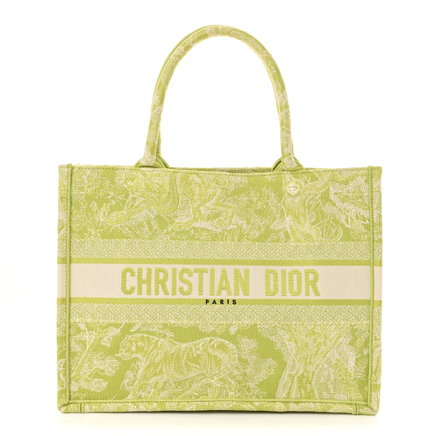 Canvas Embroidered Medium Dioriviera Toile De Jouy Book Tote D-Lite Green