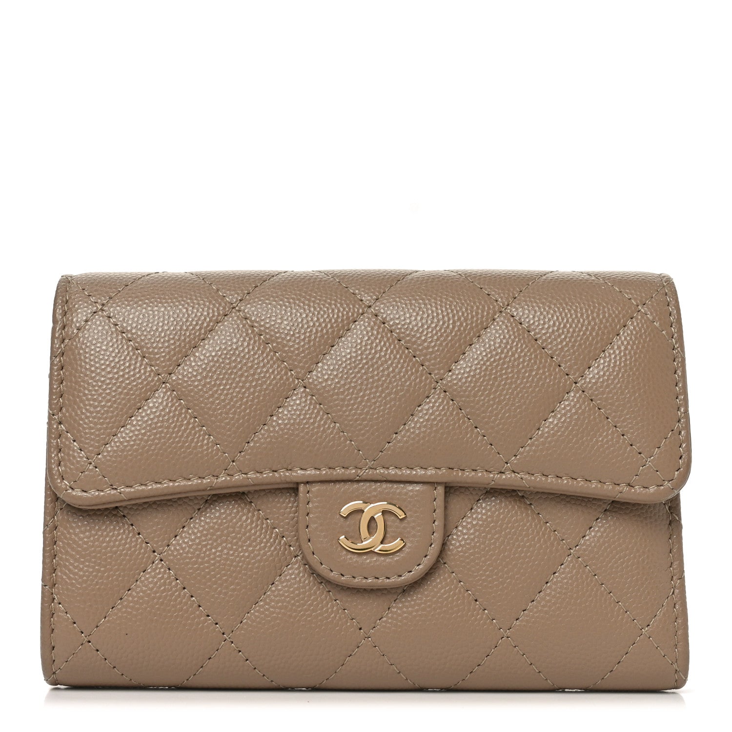 Chanel Caviar Quilted Medium Flap Wallet Beige 1 of 10