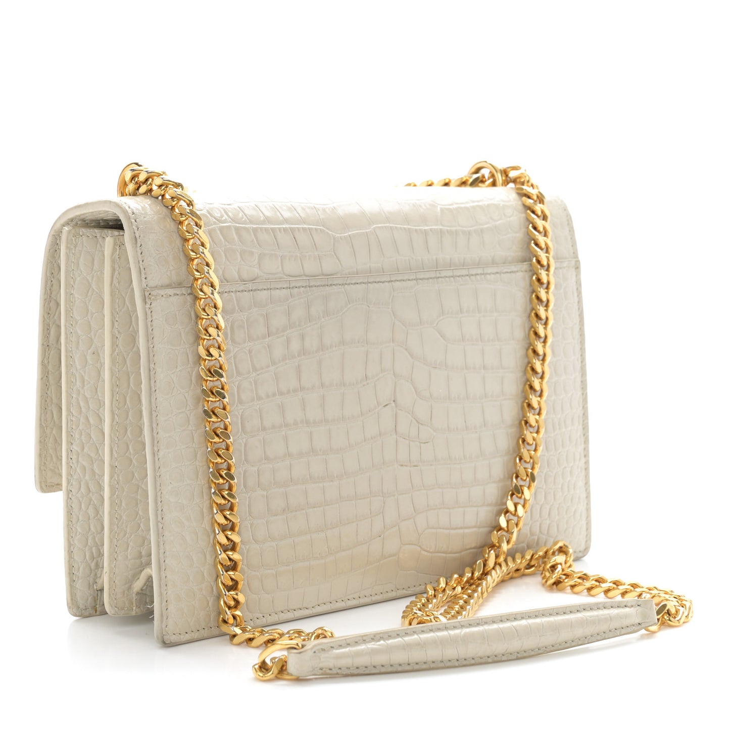 Calfskin Crocodile Embossed Medium Monogram Sunset Blanc Vintage