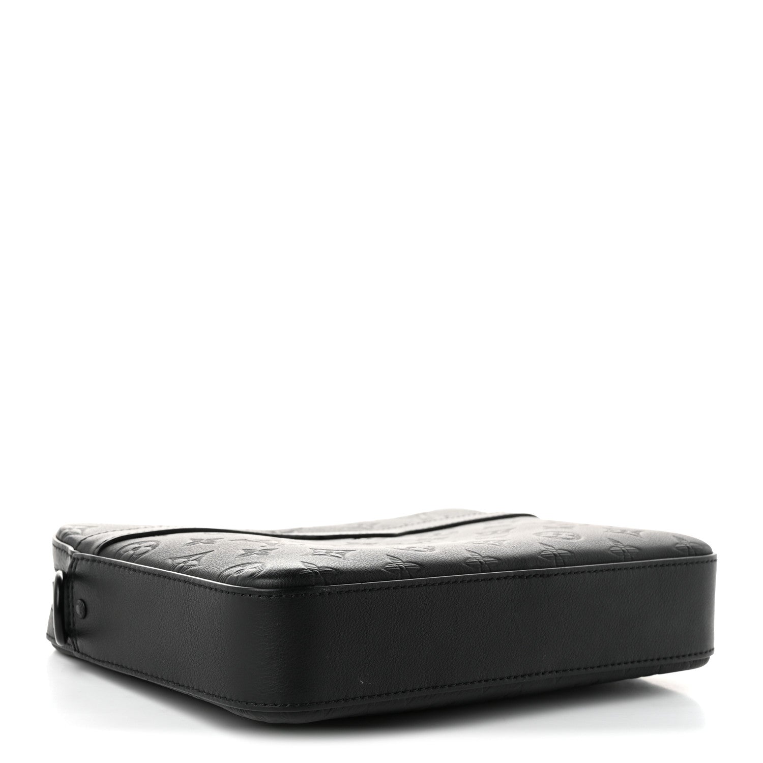 Louis Vuitton Calfskin Monogram Shadow Trio Messenger Black 3 of 8