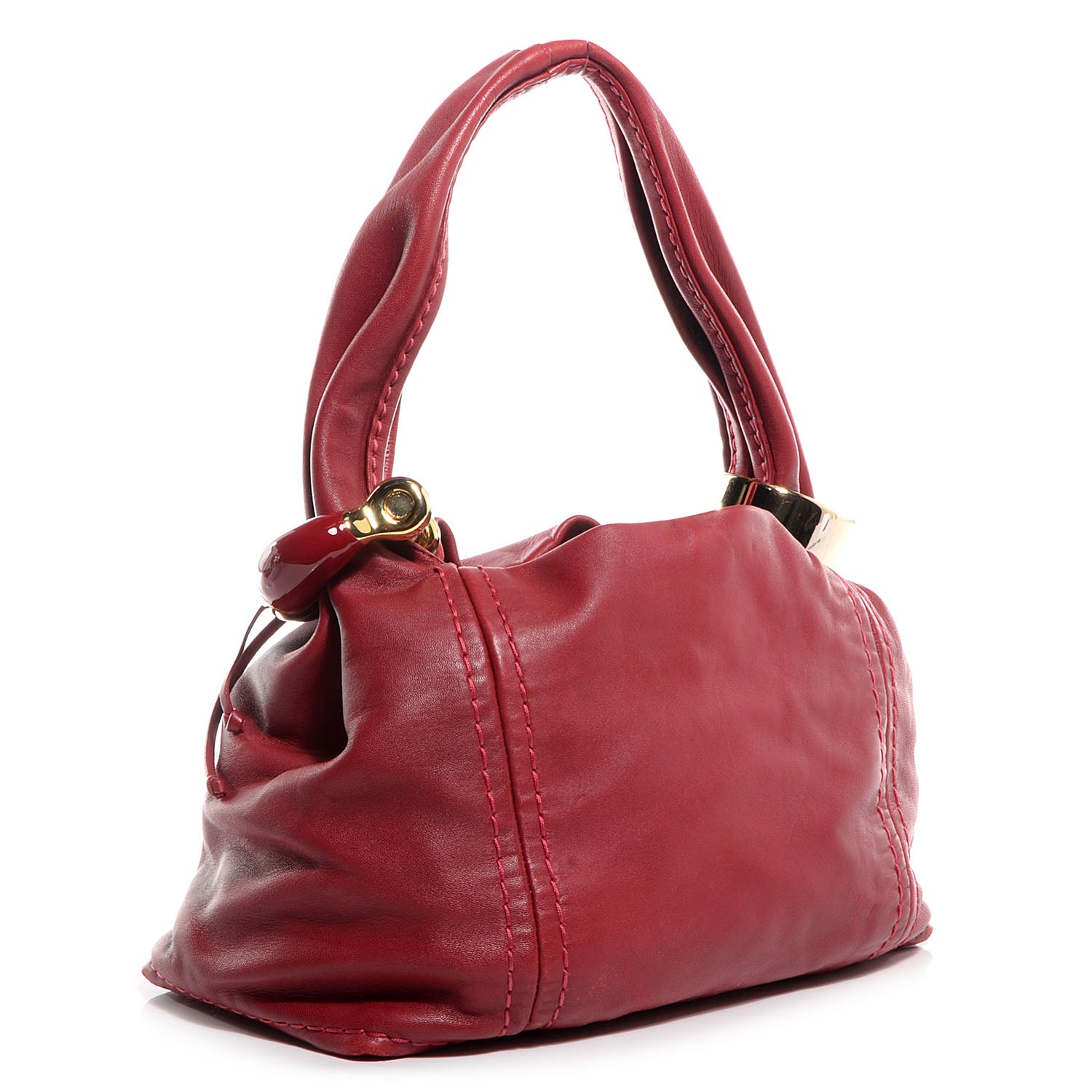 Jimmy Choo Nappa Leather Saba Bracelet Hobo Red 3 of 8