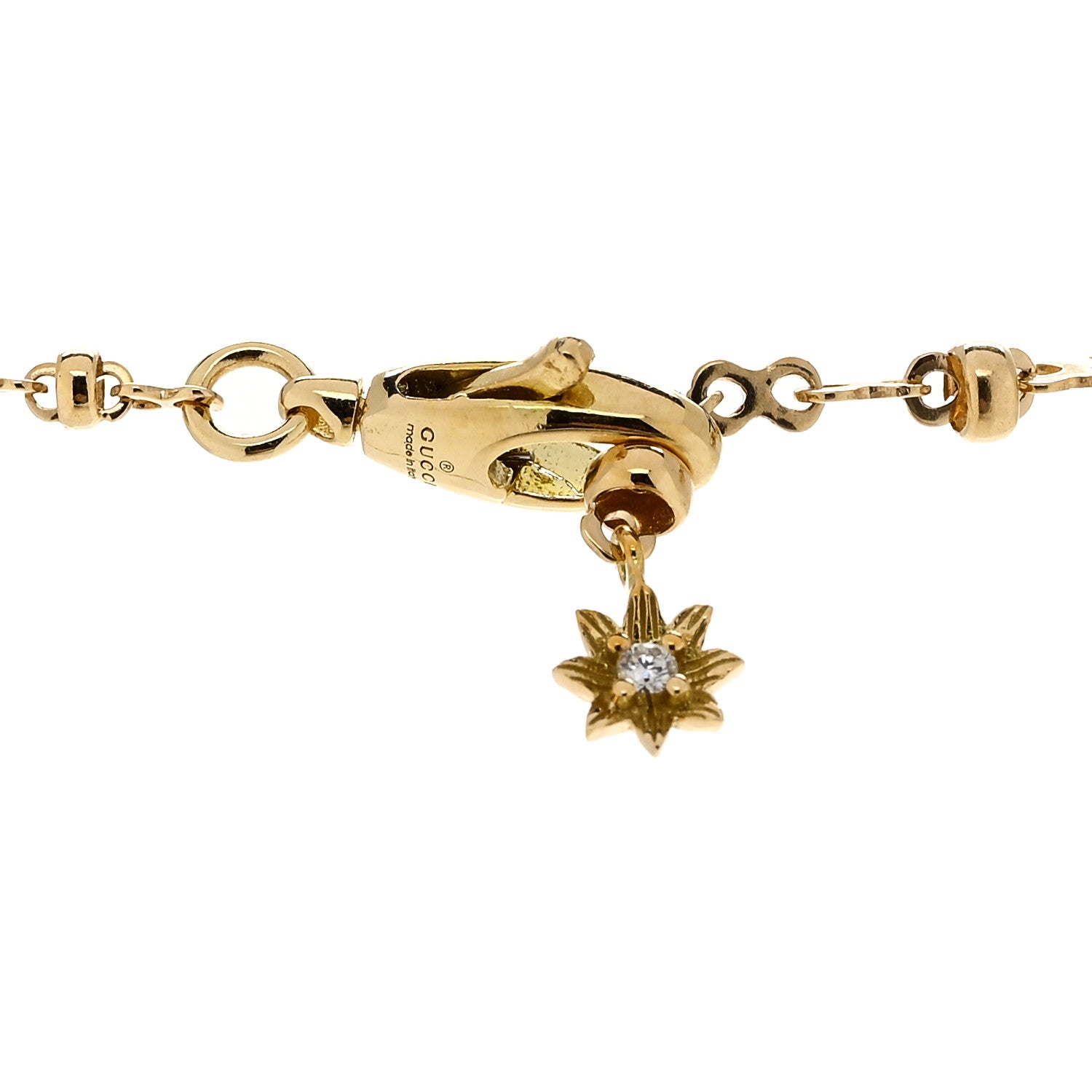Gucci 18K Yellow Gold Diamond Flora Necklace 4 of 7