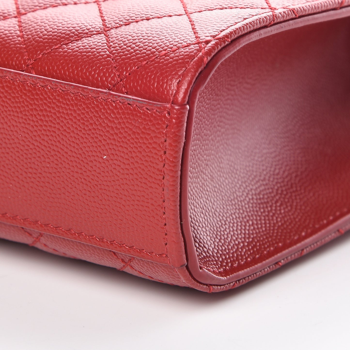 Grain De Poudre Textured Mixed Matelasse Triquilt Medium Monogram Satchel New Red