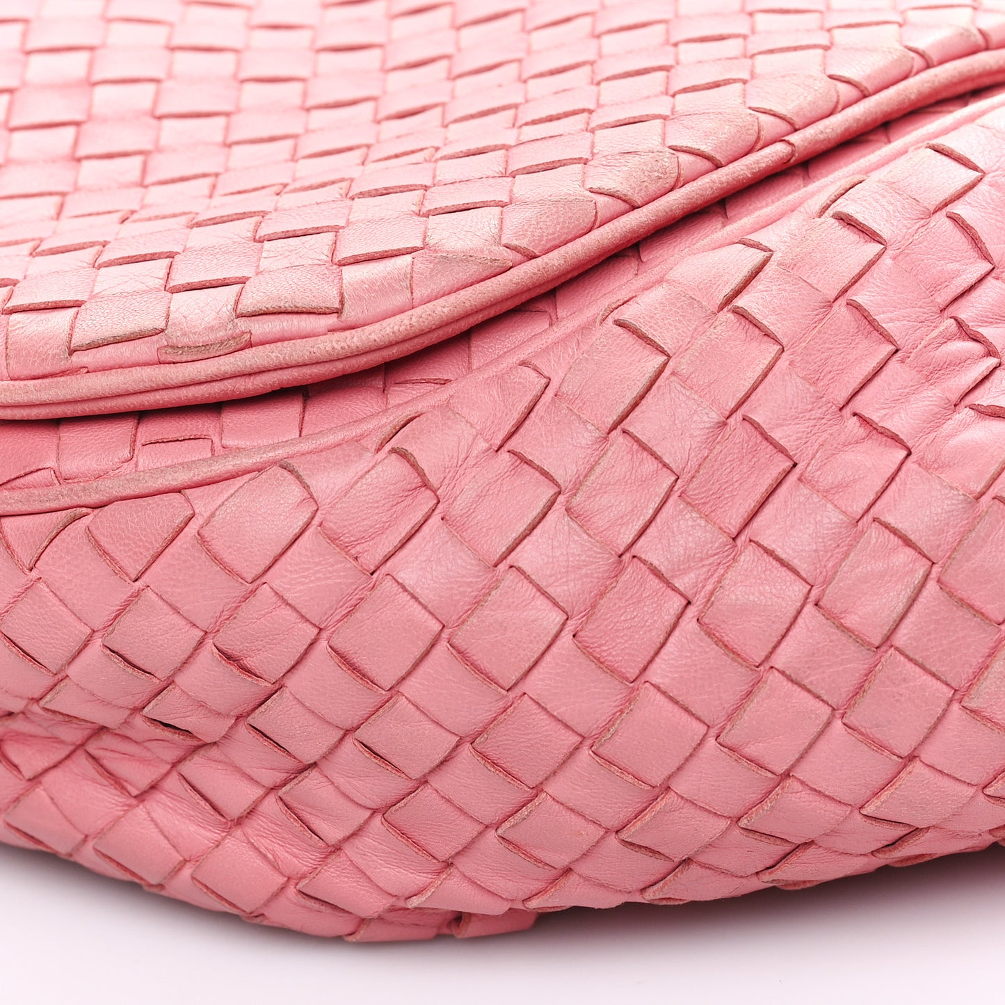 Nappa Intrecciato Crossbody Flap Bag Pink