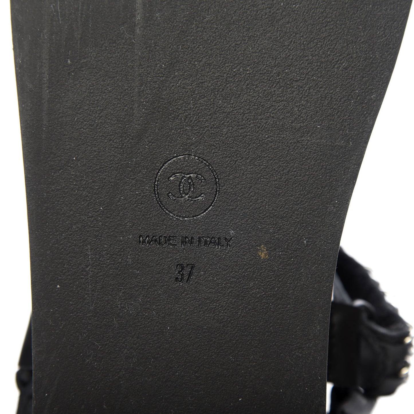 Lambskin Chain Sandals 37 Black