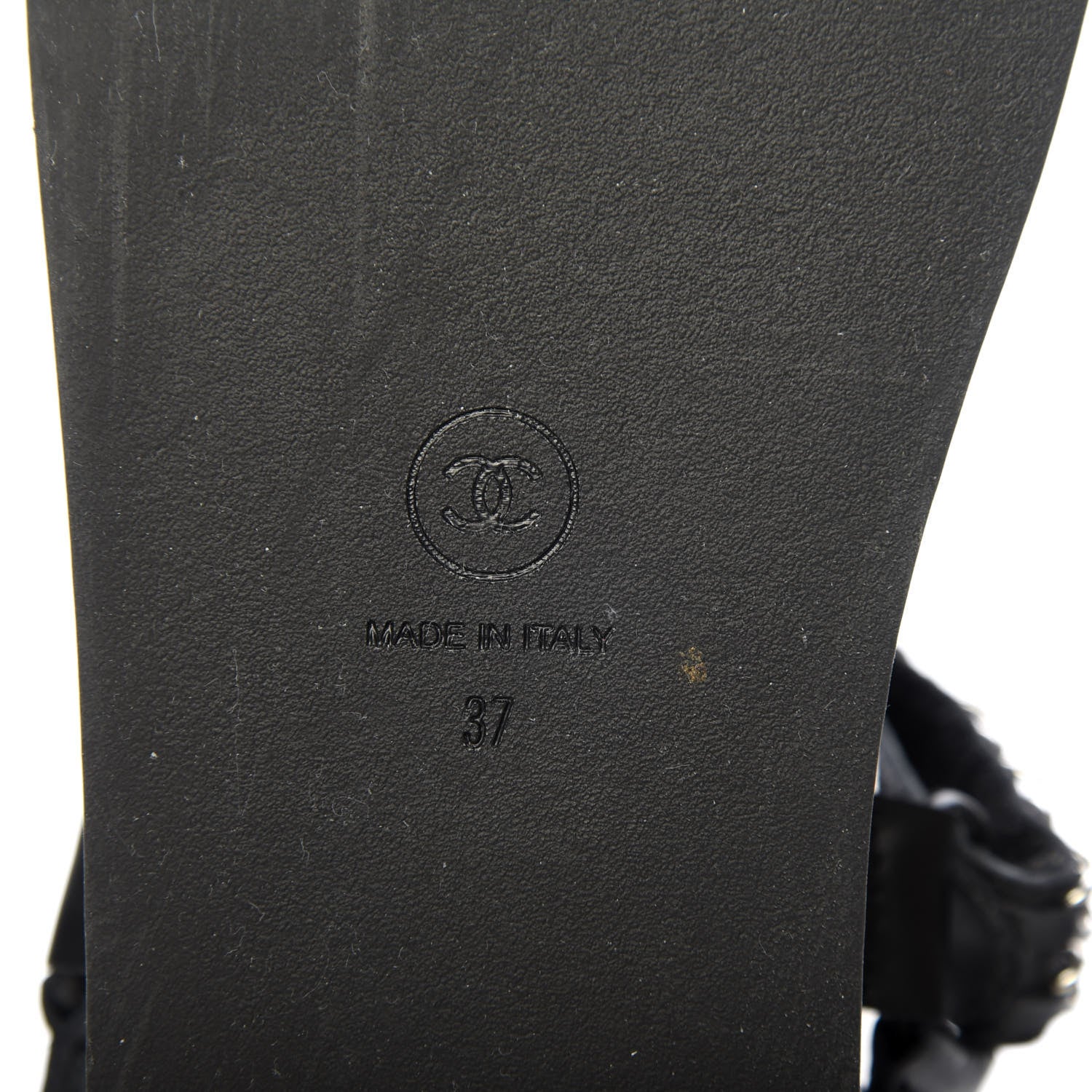 Chanel Lambskin Chain Sandals 37 Black 7 of 9
