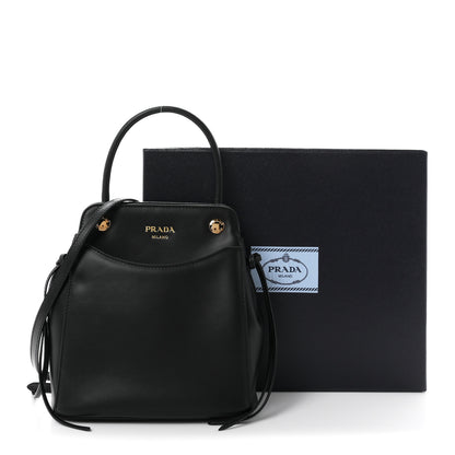 Prada Calfskin Mini Carry Shoulder Bag Black 11 of 11