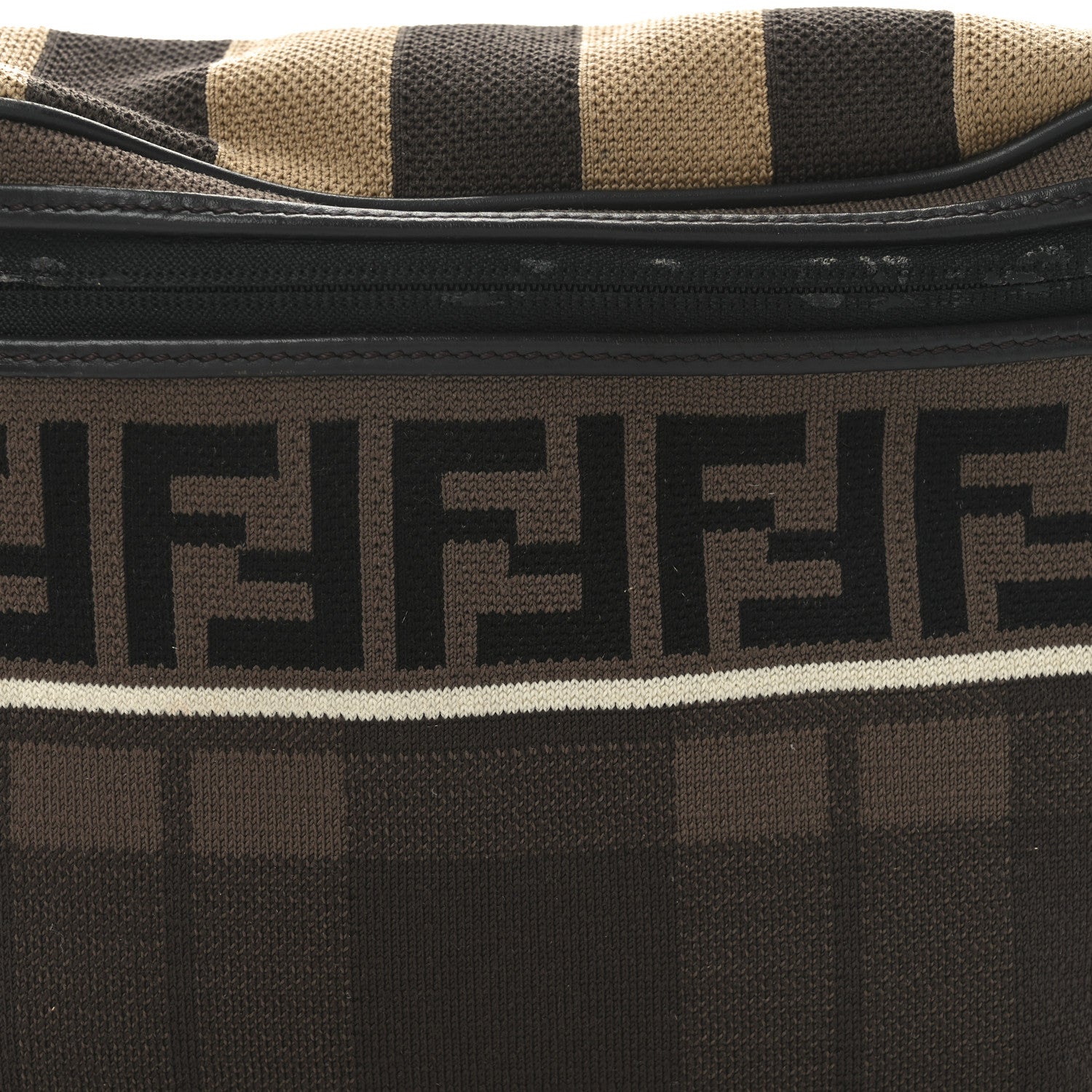 Fendi Vitello Century Maglia Pattern Mix Belt Bag Havana 8 of 10