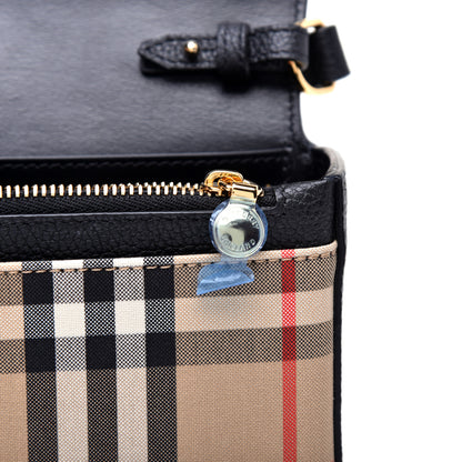 Burberry Grainy Calfskin Vintage Check Hampshire Crossbody Black 9 of 10