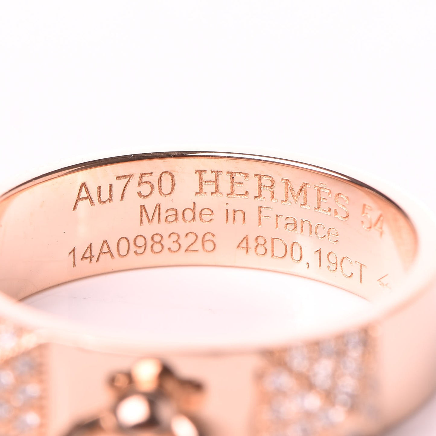 18K Rose Gold Diamond PM Collier De Chien Ring 54 6.75